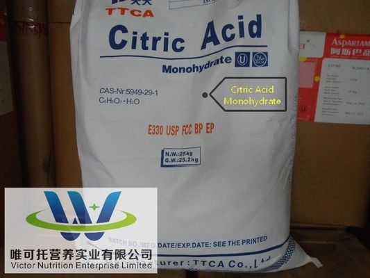 Ácido cítrico anidro / monohidrato para alimentos y bebidas Valor nutricional Envío rápido