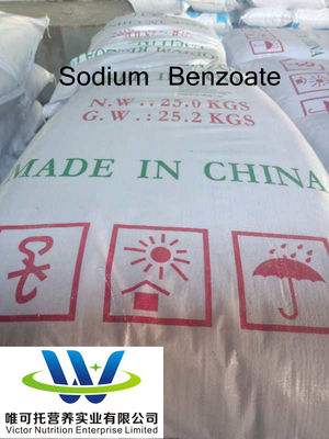 Benzoato de sodio conservante en polvo de grado alimenticio con fórmula de origen natural C7h5nao2