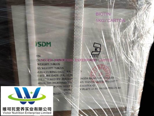 D-biotina CAS no 58-85-5 Vitamina H Vitamina B7 EINECS 200-399-3 Papel para el embalaje
