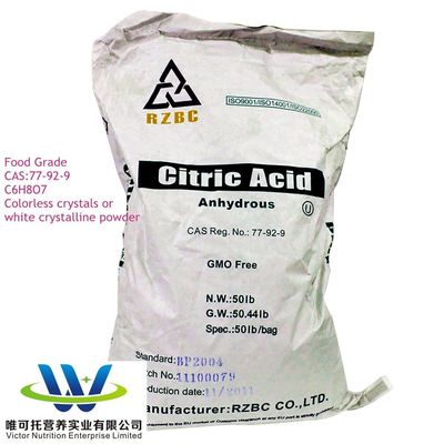 Ácido cítrico anhidro BP2012/USP32/FCC E330 para embalajes de papel de la categoría E330 CAS 77-92-9