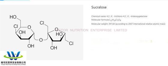 Polvo de sucralosa pura de alta pureza de grado alimenticio CAS 56038-13-2 Fórmula C12h19cl3o8 en el mejor de los casos