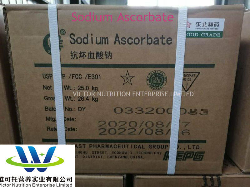 Fabricación Suministro de Ascorbato de sodio de alta pureza con certificación USP y pureza del 99%